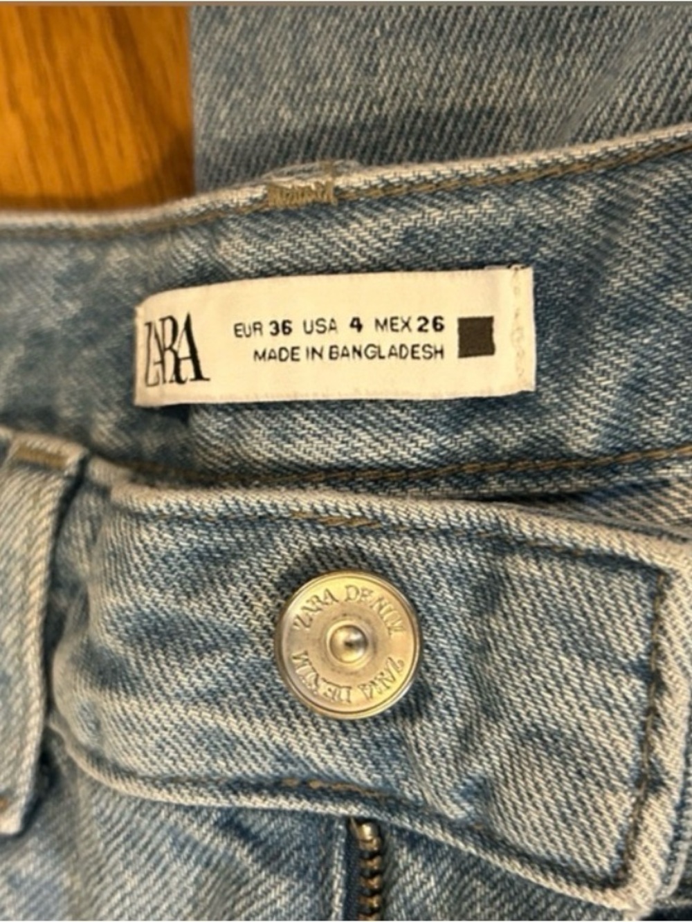Zara Z1975 Light Wash Straight Leg Jeans Size 4 - Picture 10 of 12